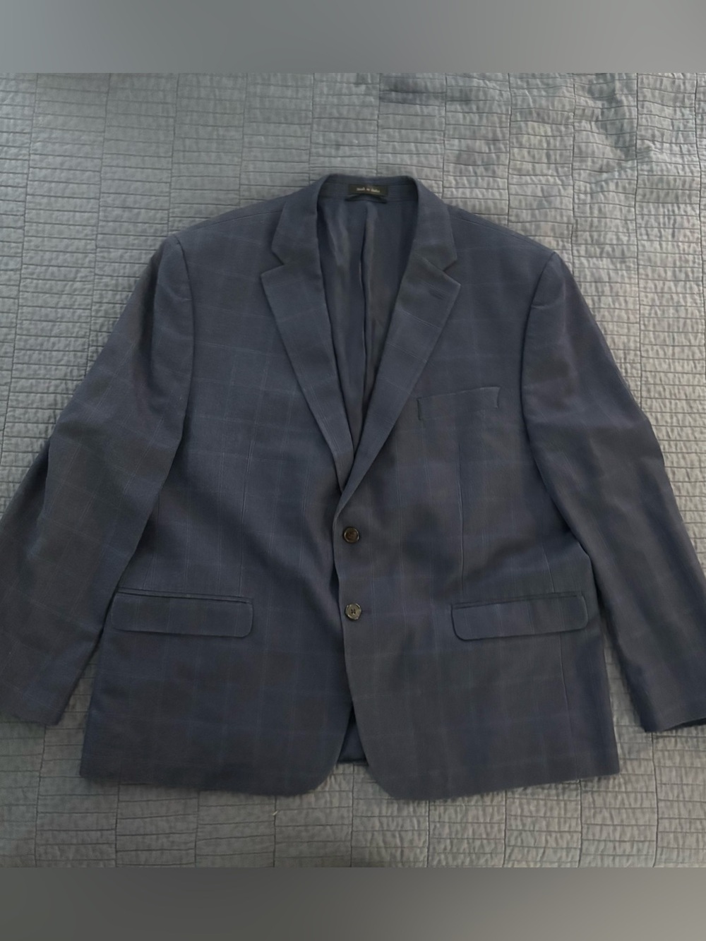 Lauren Ralph Lauren Men's Modern Blue Windowpane Glen Plaid Silk/Wool Sport Coat
